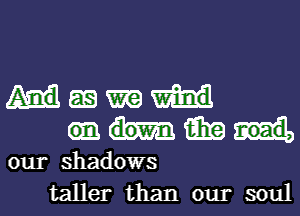 as m
15in
our shadows
taller than our soul