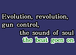 Evolution, revolution,
gun control,
the sound of soul

mmum

g