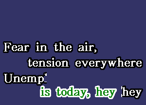 Fear in the air,

tension everywhere
Unempi

mmmmy