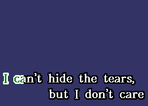 E glni hide the tears,
but I don,t care