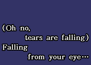 (Oh no,

tears are falling)
Falling
from your eyem