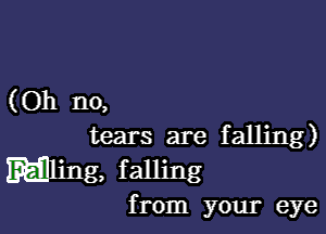 (Oh no,

tears are f alling )

Mling, falling
from your eye