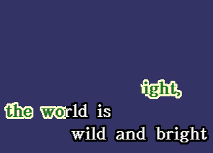 m

Wild and bright

m mrld is