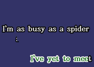 Fm as busy as a spider

Mmmzmm