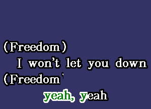 ( Freedom )

I wonVL let you down
(Freedom'

m yeah