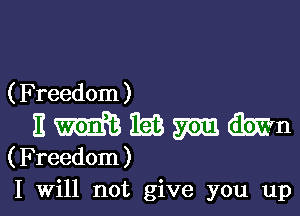 ( Freedom )

E Ibis mm mm
( Freedom )
I Will not give you up