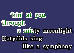 w an
tihmugh

53 WW moonlight
Katydids sing
like a symphony