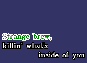 Strange brew,
killin whats
inside of you