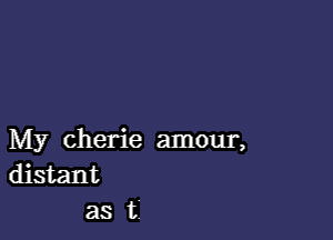 My Cherie amour,
distant

ast