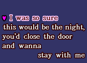 E m m
this would be the night,

yodd close the door
and wanna
stay With me