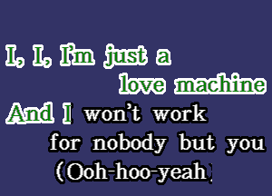 EoEoIEimWQ
mm

m wonl work
for nobody but you

(Ooh-hoo-yeah.