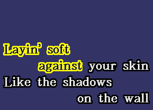 115573310

your skin
Like the shadows
on the wall