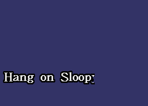 Hang on Sloopj