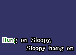 m on Sloopy,

Sloopy hang on