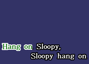 IEEEQ om Sloopy,

Sloopy hang on