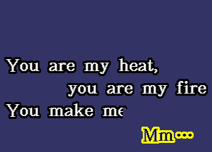 You are my heat,
you are my fire
You make me

mow