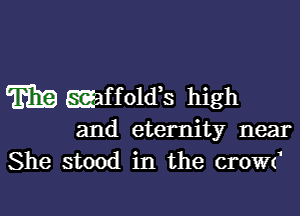 m Iaffoldk high

and eternity near
She stood in the crow(