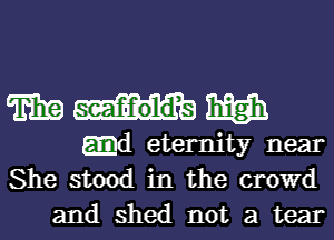 Twig scaffolds m

.d eternity near
She stood in the crowd
and shed not a tear