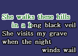 SEE mm m m
E3 E1 ibng black veil

She Visits my grave
When the night
Winds wail