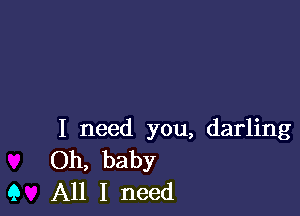 I need you, darling
Oh, baby
9 All I need