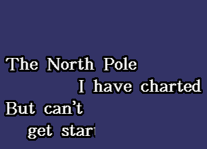 The North Pole

I have charted

But can,t
get star'