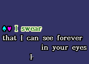 93--

that I can see forever
in your eyes