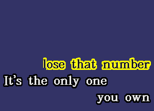 133313
153 the only one
you own