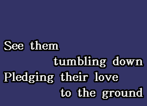 See them

tumbling down

Pledging their love
to the ground