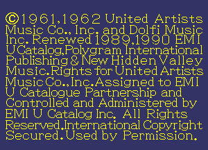 (3)19 61 19 6 2 United Artists

Music (30., Inc. and D01 f1 Music
Inc. Renewed1989 1990 EMI
UCatalog Pol Pam International

Publ ishing 8 eW ...

IronOcr License Exception.  To deploy IronOcr please apply a commercial license key or free 30 day deployment trial key at  http://ironsoftware.com/csharp/ocr/licensing/.  Keys may be applied by setting IronOcr.License.LicenseKey at any point in your application before IronOCR is used.