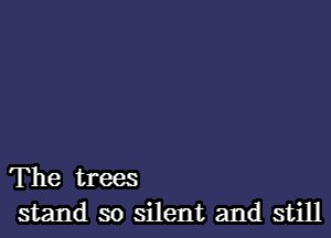 The trees
stand so silent and still