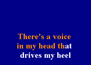There's a voice
in my head that
drives my heel
