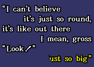 (I cadt believe
ifs just 30 round,
ifs like out there
I mean, gross

u Look .I ,'

ust so bign