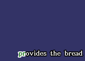 pjovides the bread