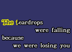 m iteardmps

were f alling

because
we were losing you