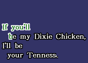 113ml

Bje my Dixie Chicken,
F11 be
your Tennessk