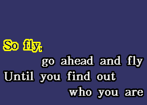 .3379

go ahead and fly
Until you f ind out
who you are