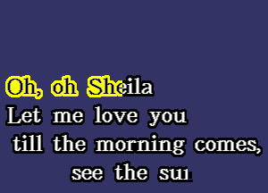 (ah, db. Sheila

Let me love you

till the morning comes,
see the qu