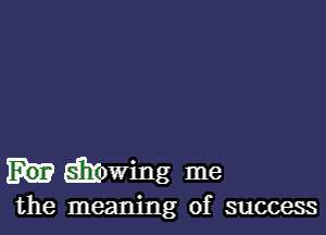 E?mwing me

the meaning of success