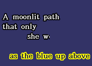 A moonlit path
that only
she WI

mmm-