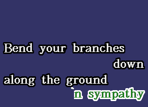 Bend your branches
down

along the ground

1a. sympathy