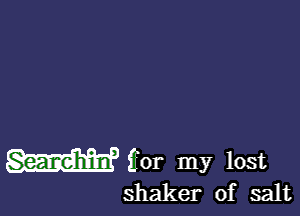 W Eor my lost

shaker of salt