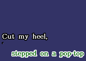 Cut my heel,

stepped a pop-top