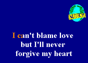 A
'6?
x

I can't blame love
but I'll never

forgive my heart