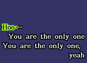 Ir

You are the only one
You are the only one,

yeahl