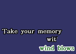 Take your memory
Wit

Wind blows