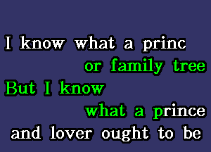 I know What a princ
or family tree
But I know
What a prince
and lover ought to be