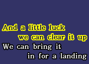 mamm
mudtmm

We can bring it

in for a landingl