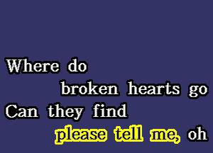 Where do
broken hearts go
Can they find

hiblmoh