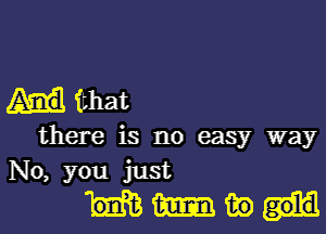 ithat

there is no easy way
No, you just
m w