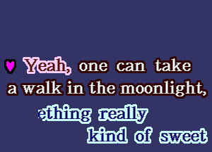 m one can take

a walk in the moonlight,

mm
23311361?